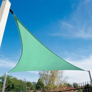 Amagenix 12' X 19' X 19 Sun Shade Sail, Outdoor Triangle Turquoise Sun Sail Shade with 3 Ropes, Pergola Canopy, 95% UV Block, for Patio, Garden, Backyard, Lawn and Swimming Pool