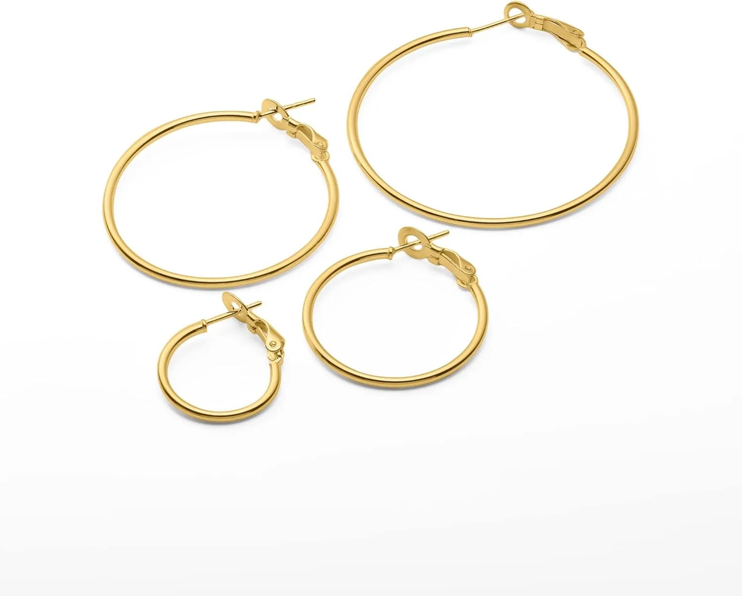 Amazon Essentials Sterling Silver or Gold plated Lightweight Paddle Back Hoop Earrings (previously Amazon Collection)