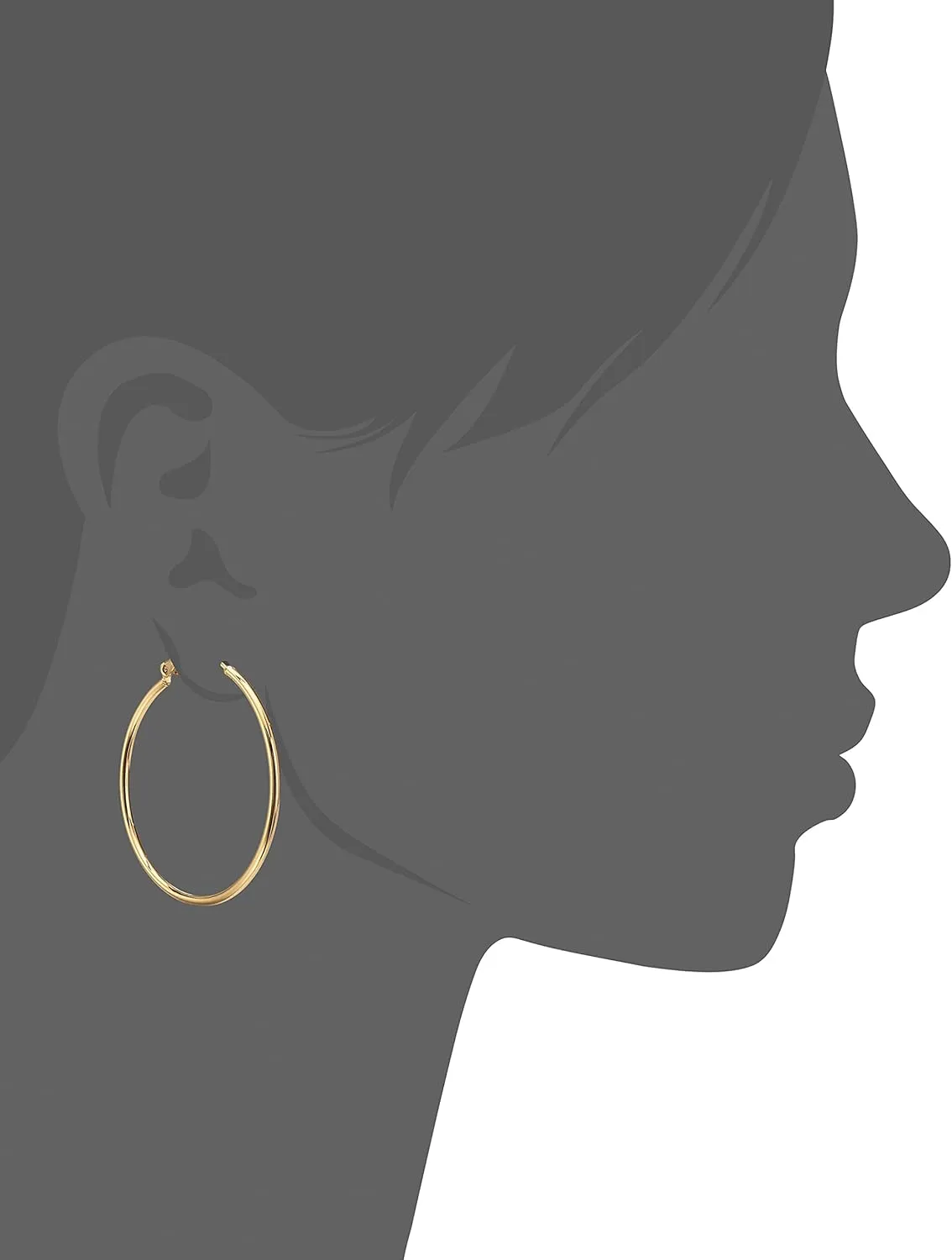 Amazon Essentials Sterling Silver or Gold plated Lightweight Paddle Back Hoop Earrings (previously Amazon Collection)