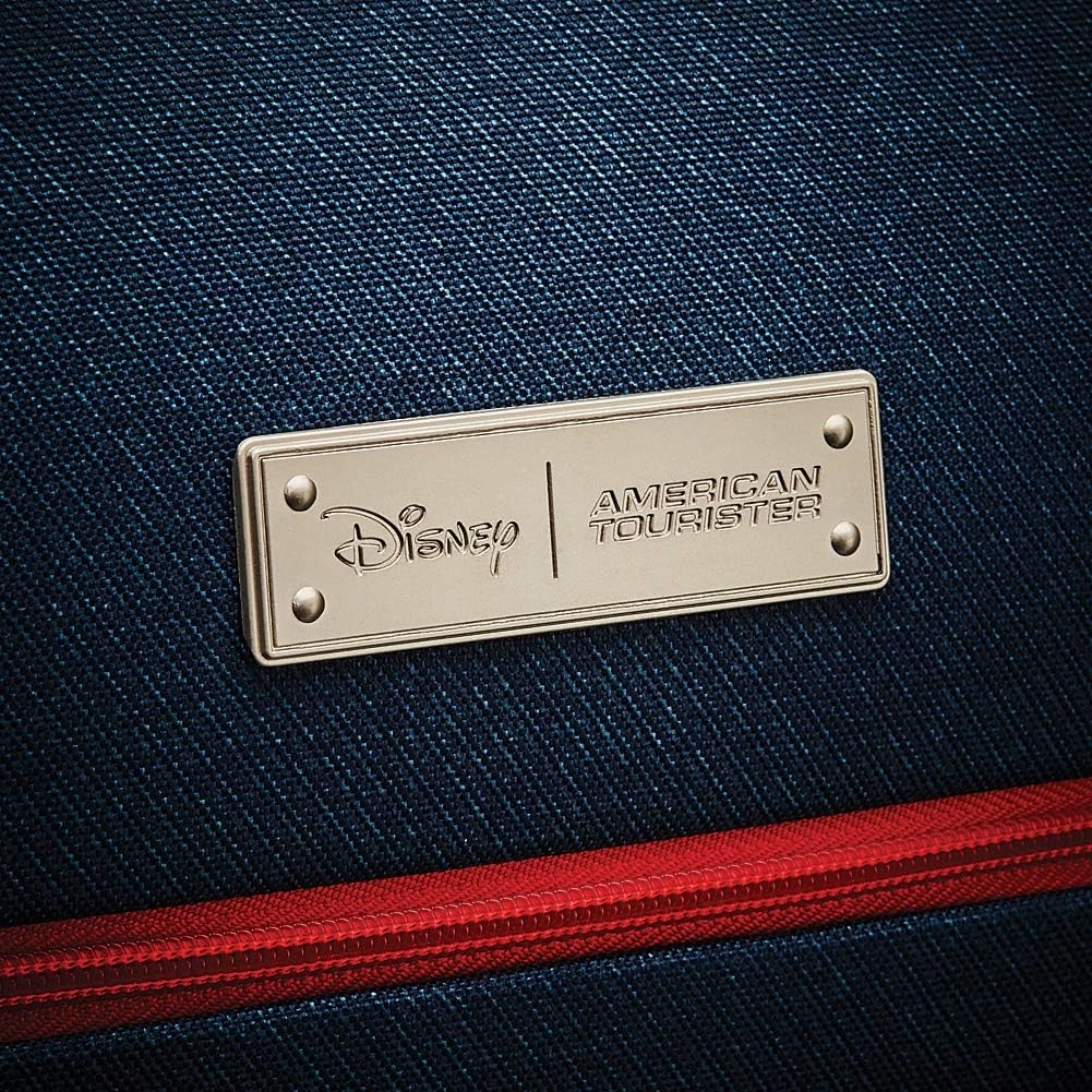 American Tourister Disney Softside Luggage with Spinner Wheels, Minnie Mouse Denim, 21-Inch