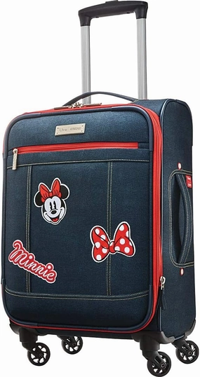 American Tourister Disney Softside Luggage with Spinner Wheels, Minnie Mouse Denim, 21-Inch