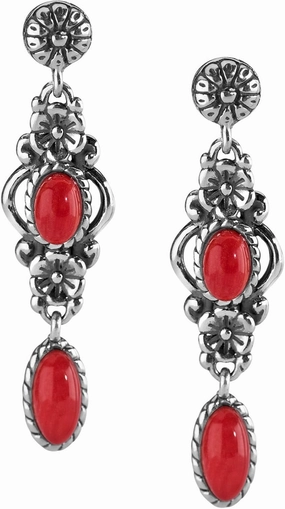 American West Jewelry Sterling Silver Women’s Drop & Dangle Earrings Choice of Gemstone Floral Design