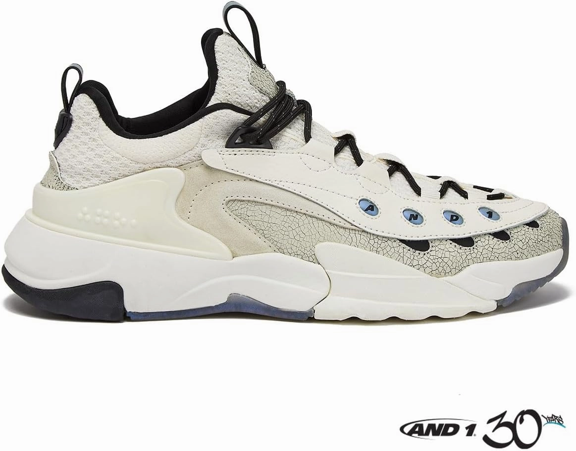AND1 Marauder Men’s Basketball Shoes, Casual Low Top Basketball Sneakers, Sizes 7 to 15, Black, White, Red and Grey