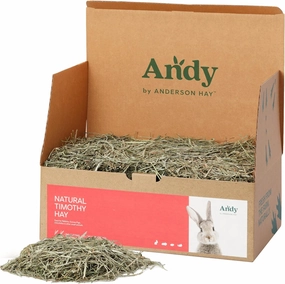 Andy 2nd Cut Timothy Hay, Premium Rabbit Food, 7 lb Box, Guinea Pig and Chinchilla Hay, Balanced Nutrition for Rabbits, Chinchillas, and Guinea Pigs