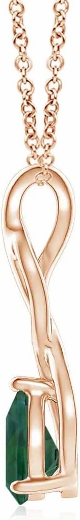 Angara Natural Teal Montana Sapphire Infinity Swirl Pendant with Diamonds in 14K Solid Gold/Platinum | Birthday, Engagement, Anniversary, Wedding Jewelry Gift for Women