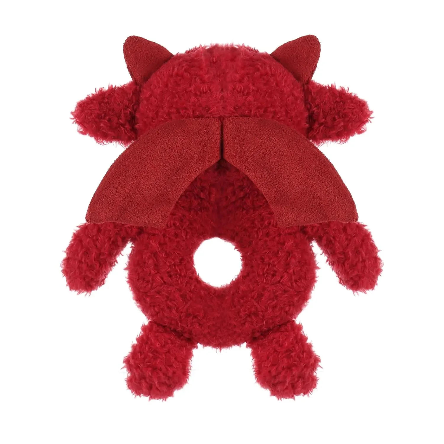 Apricot Lamb Baby Lovey Red Dragon Soft Rattle Toy, Plush Stuffed Animal for Newborn Soft Over 0 Months