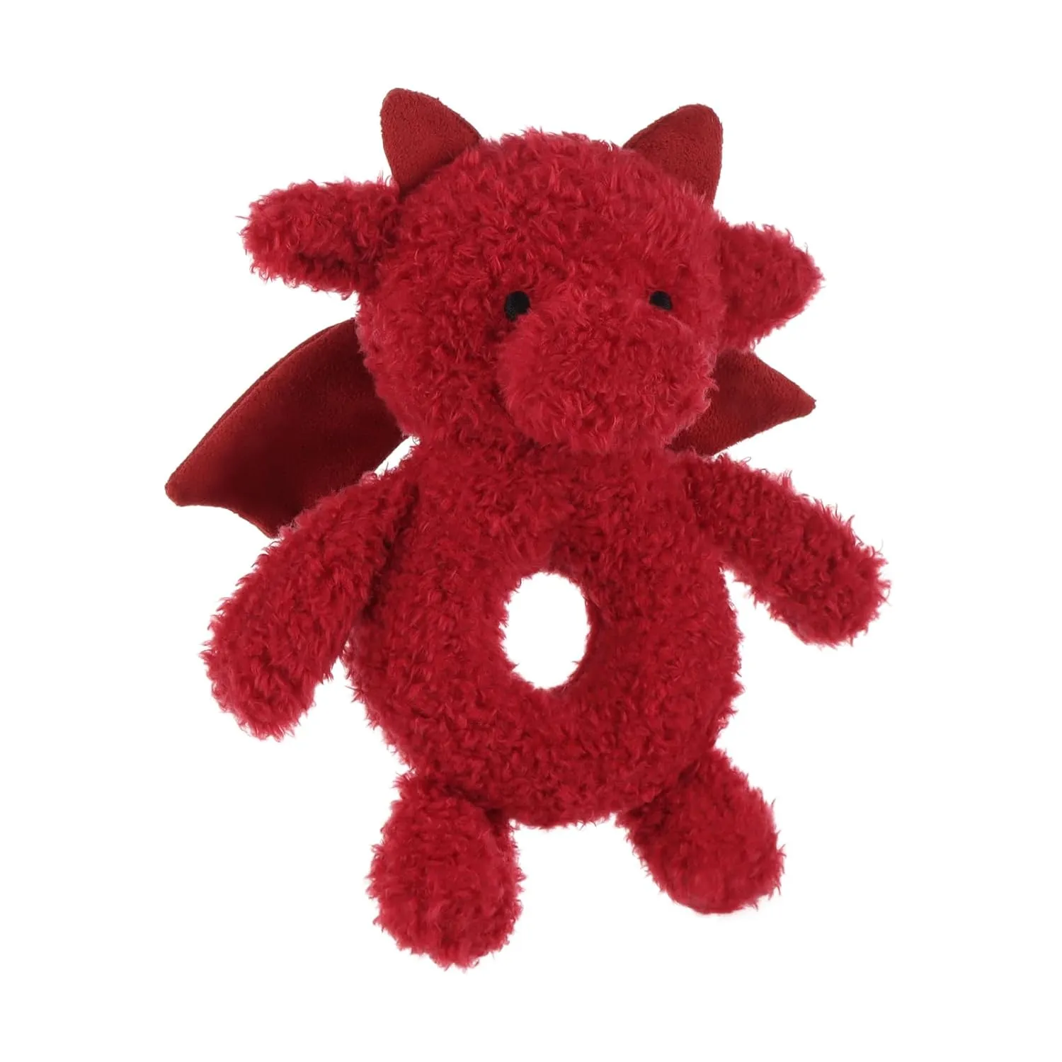 Apricot Lamb Baby Lovey Red Dragon Soft Rattle Toy, Plush Stuffed Animal for Newborn Soft Over 0 Months
