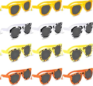 ArtCreativity Safari Sunglasses 12Pack - Kids Sunglasses Party Favor, Assorted Animal Prints Safari Party Favors - Summer Fun For Boys & Girls - Safari Birthday Decorations & Gift Bag Treat For Kids