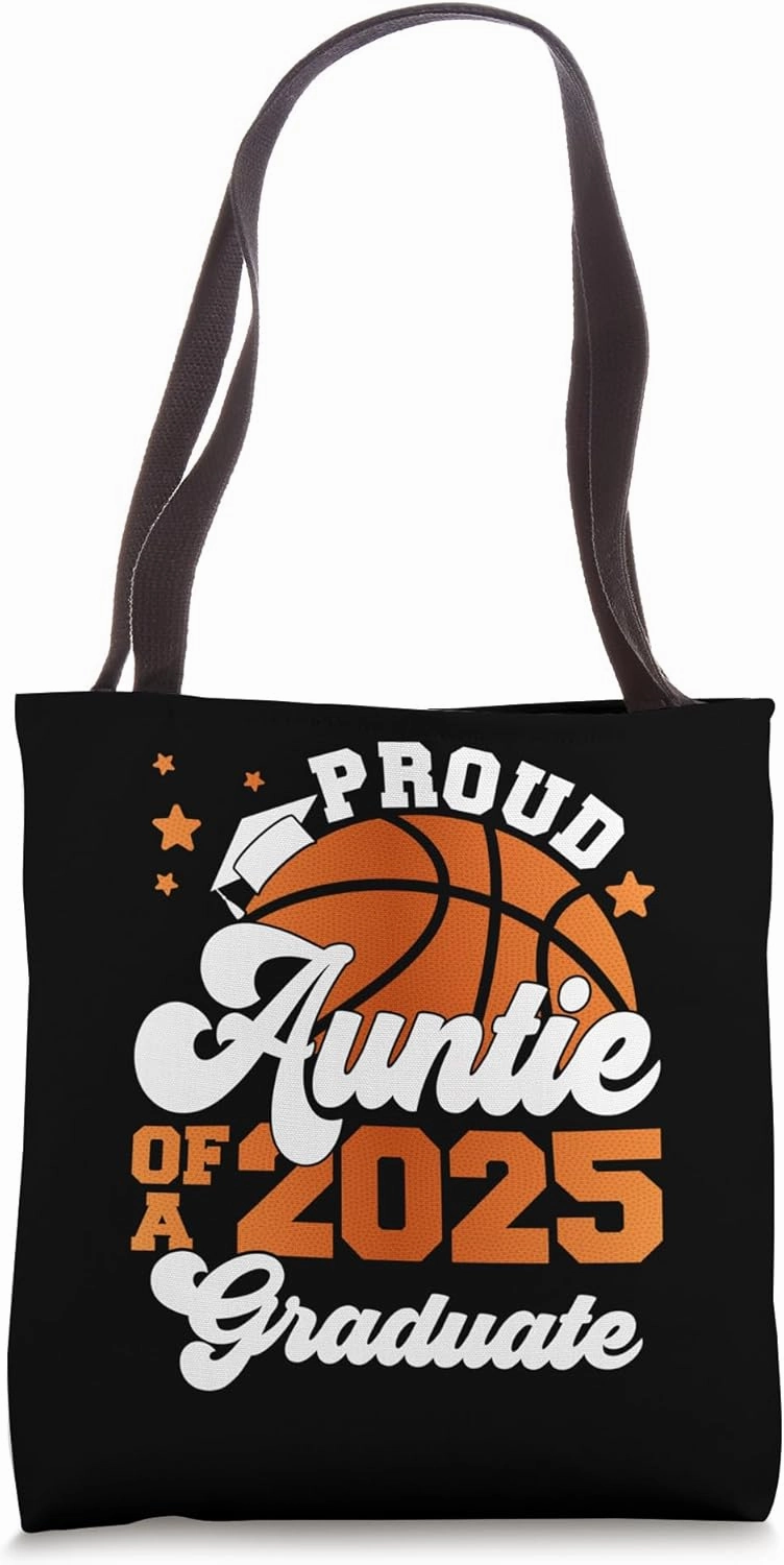 Auntie of a 2025 Graduate Senior Graduation Squad Basketball Tote Bag