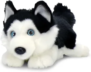 Aurora World Miyoni Black Lying Husky Plush - Super Soft 11" Realistic Stuffed Animal Toy