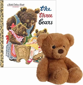 Aurora Softie Brown Teddy Bear Plush and The Three Little Bears Book Gift Set