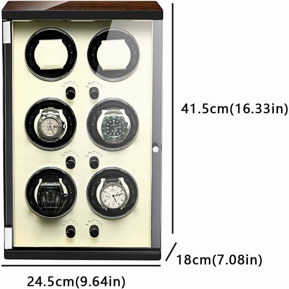 Automatic Single Watch Winder Extremely Silent Motor LCD with Touch Panel with LED Backlight with 5 Rotation Mode Setting with Remote Control Wood Shell Piano Paint Exterior