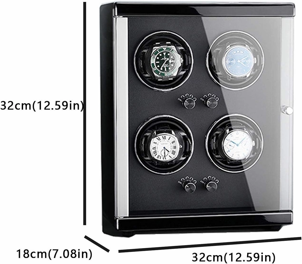Automatic Single Watch Winder Extremely Silent Motor LCD with Touch Panel with LED Backlight with 5 Rotation Mode Setting with Remote Control Wood Shell Piano Paint Exterior (Beige 4 epitope)