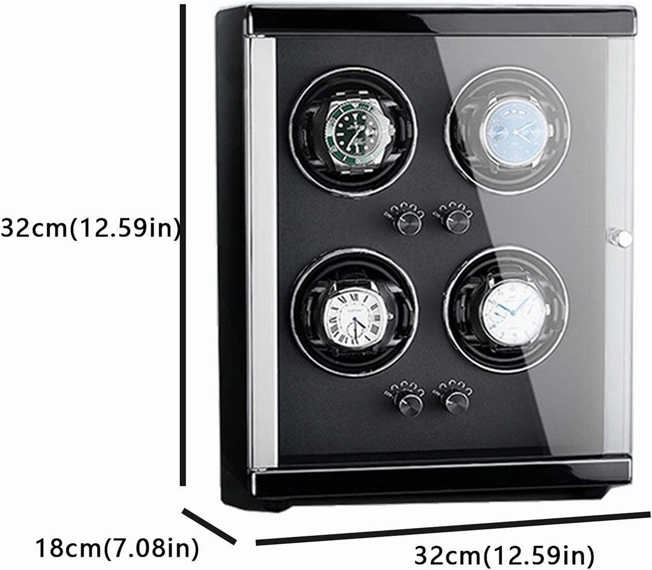 Automatic Single Watch Winder Extremely Silent Motor LCD with Touch Panel with LED Backlight with 5 Rotation Mode Setting with Remote Control Wood Shell Piano Paint Exterior (Beige 4 epitope)