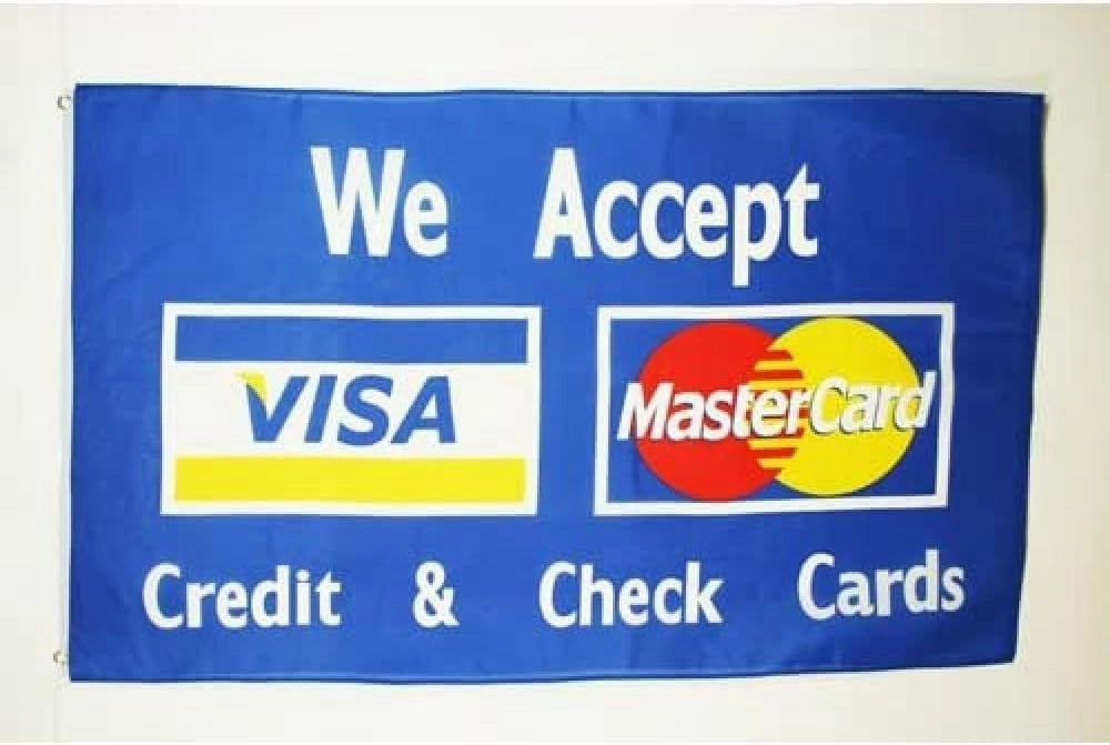AZ FLAG - Visa Mastercard Flag - 3x5 Ft - 100D Polyester Credit Card Banner with Two Metal Grommets - Fade Resistant - Vivid Colors - 3' x 5' Feet - 150x90 Cm