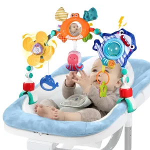 Baby Stroller Car Seat Toys,Adjustable Crib Mobile Activity Arch Toys with Sound Toys and Baby Hanging Toys,Sensory Play Travel Bouncer Bassinet Toys for Toddler Boy Girl 0 3 6 9 12 24 Month