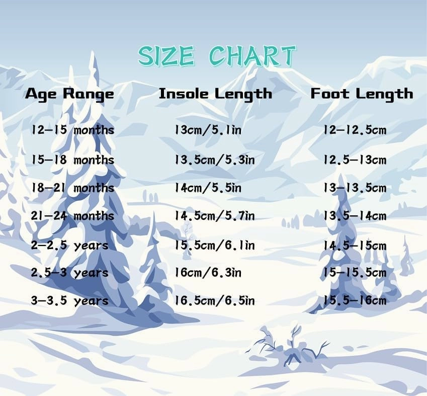 Baby Winter Snow Boots for Toddlers 1-3 Years Anti-Slip Outdoor Booties with Plush Faux Fur Lining, Lightweight & Warm for Boys & Girls