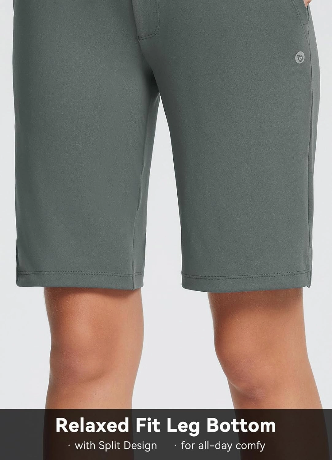 baleaf Women's Bermuda Long Shorts 10" Knee Length High Rise Athletic Shorts Pull On Workout Walking Golf Running Summer