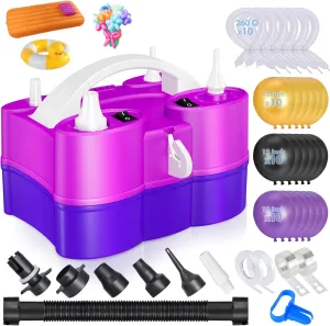 Balloon Pump Electric, 3-in-1 Portable Air Pump for Balloons and Inflatables, Fast Inflator Deflator for Pool Floats, Air Mattress, Birthday Party Decorations