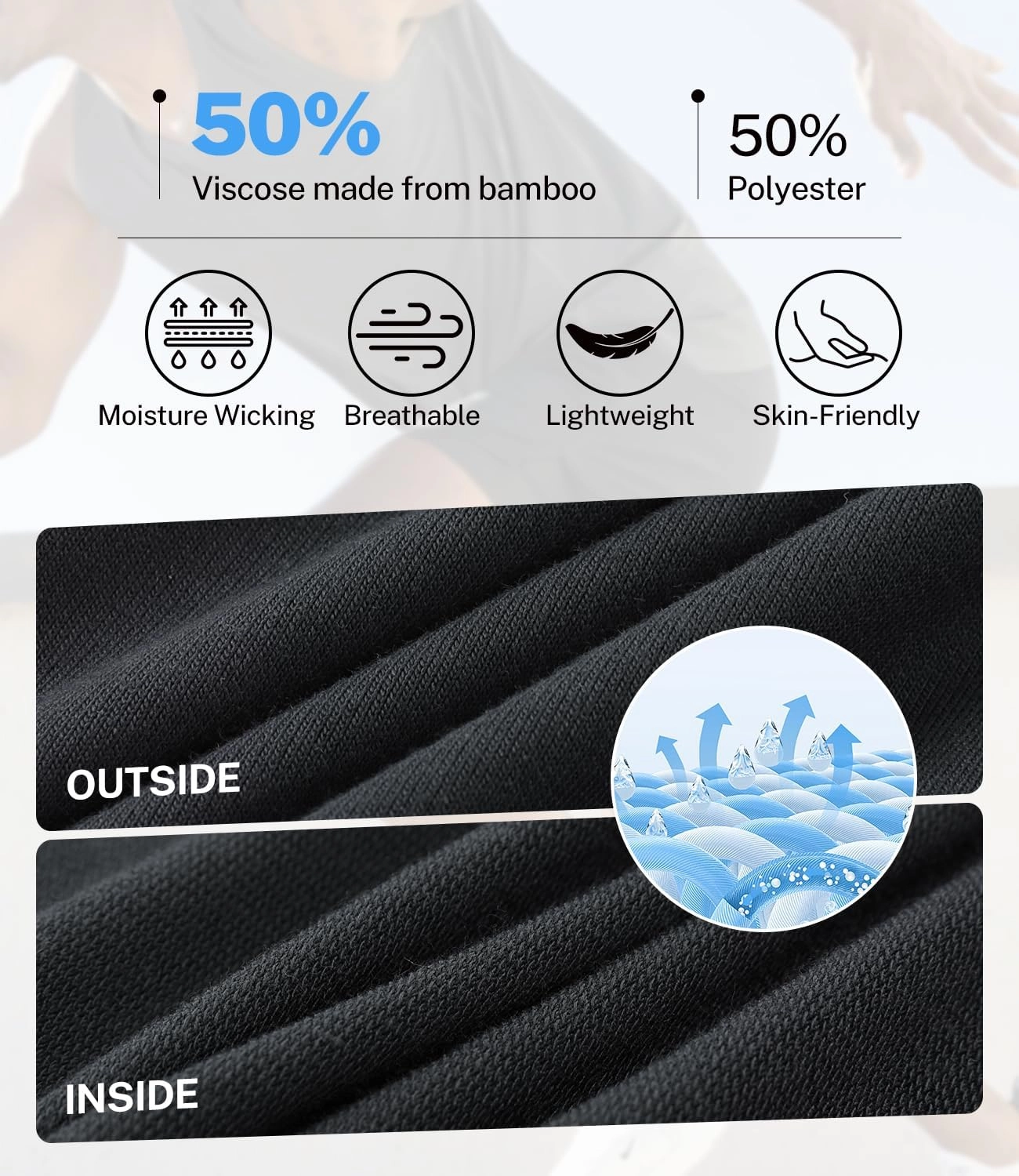 BAMBOO COOL Men's Athletic Shorts Dry Loose-Fit Running Workout Gym Shorts Breathable Lightweight Activewear with Pockets