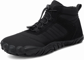 Barefoot Shoes Fur Lined Winter Mens Wide Toe Box Trail Runner Women Zero Drop Sole High top Walking Shoes Minimalist Outdoor Hiking Trekking Boots Sneakers