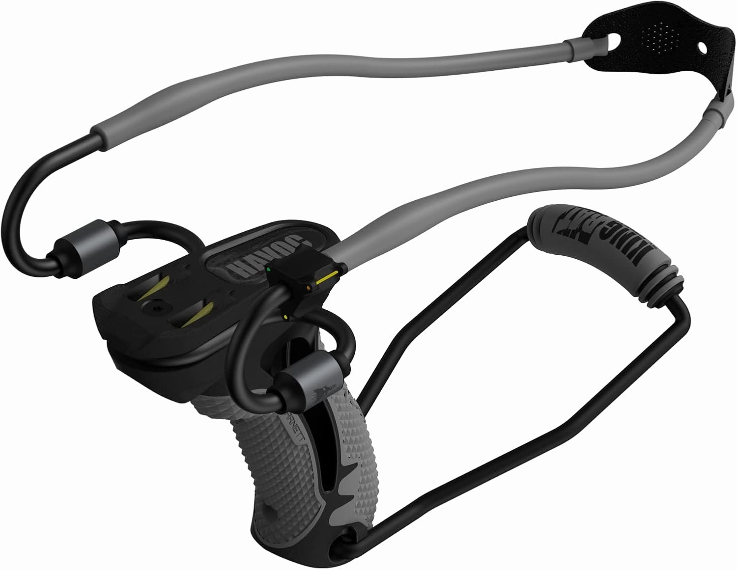 Barnett King Rat Slingshots, Havoc Slingshot with Stabilizer & Brace, Includes Magnum Power Bands, Brushed Leather Pouch, & Hotshot .38 Caliber Ammo Grey