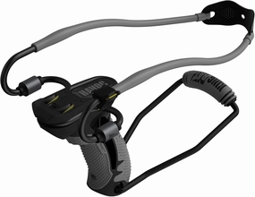 Barnett King Rat Slingshots, Havoc Slingshot with Stabilizer & Brace, Includes Magnum Power Bands, Brushed Leather Pouch, & Hotshot .38 Caliber Ammo Grey