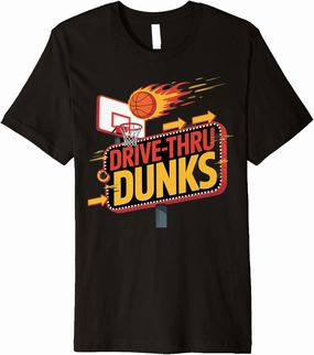 Basketball Drive Thru Dunks Retro Artwork Premium T-Shirt