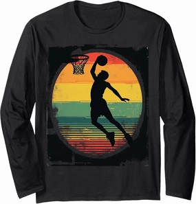 Basketball Dunk Silhouette Long Sleeve T-Shirt