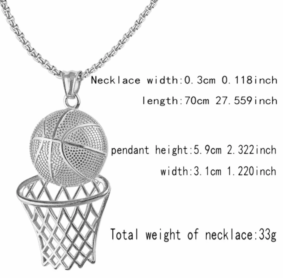 Basketball Hoop Pendant Necklace