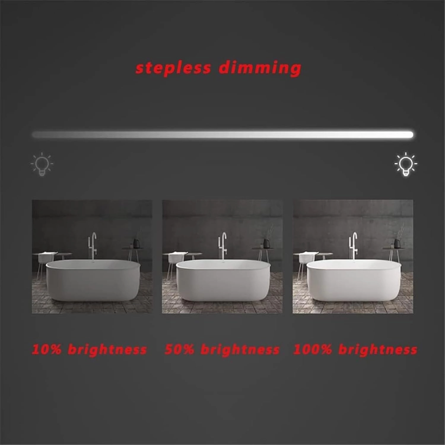 Bathroom Mirror, Anti-Fog and Explosion-Proof Decorative Mirror with Touch Switch Smart Makeup Mirror(White Light,600MM*800MM)