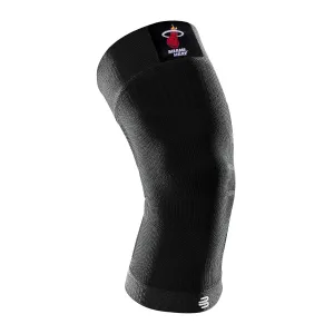 Bauerfeind Sports Compression Knee Support NBA Miami Heat - Lightweight Design with Gripping Zones for Basketball Knee Pain Relief & Performance (Heat, L)