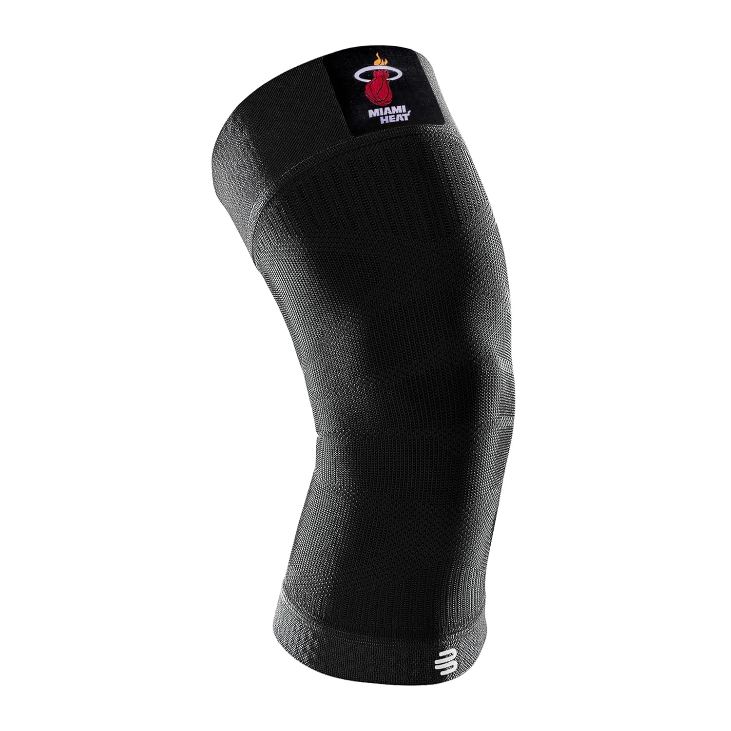 Bauerfeind Sports Compression Knee Support NBA Miami Heat - Lightweight Design with Gripping Zones for Basketball Knee Pain Relief & Performance (Heat, L)