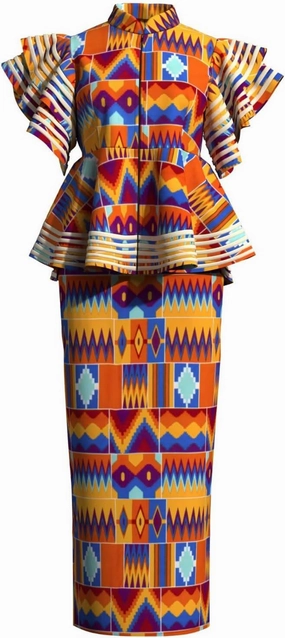 BAZINRICHE Women African Dresses Clothing Dashiki Bazin Riche Dress Women Skirt Set Print Ankara Zipper Top