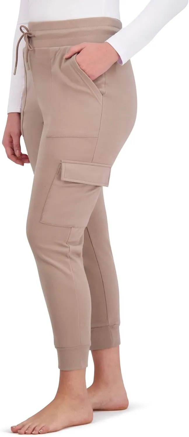 BEARPAW Women's Micro Fleece Drawstring Athletic Jogger Sweatpants with Pockets