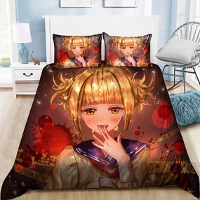 Bedding Sets 3pcs with 1 Quilt Cover 2 Pillowcases 3D Printed Anime Bed Set Bedroom Decor for Boys Girls Adult Gift (B, Twin)