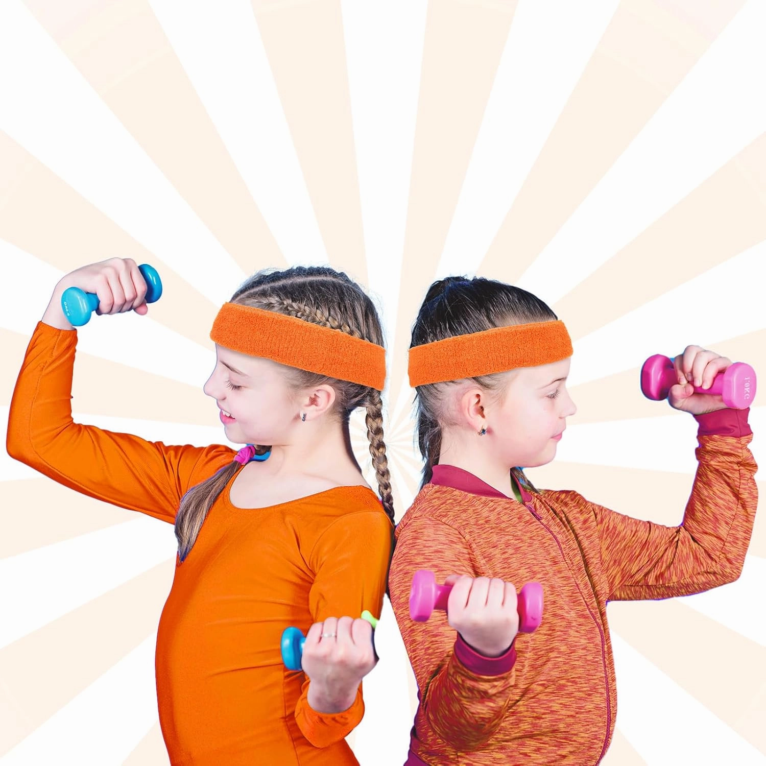 Bememo 36 Pcs Neon Sweatbands Set for Kids End of The Year Student Gifts Bulk 24 Pcs Sports Wristbands 12 Tennis Headbands Kids Sports Sweat Band