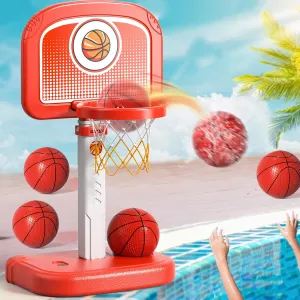 Bennol Outdoor Basketball Hoop Toys for Toddlers 3 4 5 6 7 8-12 Years Boys, Swimming Pool Basketball Hoop Outside Toys with 4 Balls, Poolside Basketball Game Toys for Kids Ages 4-8 8-12