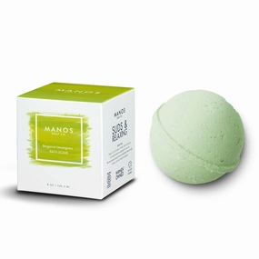 Bergamot Lemongrass Bath Bombs – Large Epsom Salt Bath Bomb for Women, Men, Kids 8.00 oz Moisturizing Natural Shower Fizzy Bombs by Manos Soap Co.