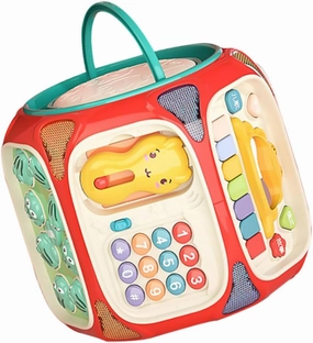 BESPORTBLE 1pc Multifunctional Eight-Sided Music Hand Drum Toy for Boy Girl Early Educational Learning Toy Lights and Sound for Social Skill Development and Music Exploration