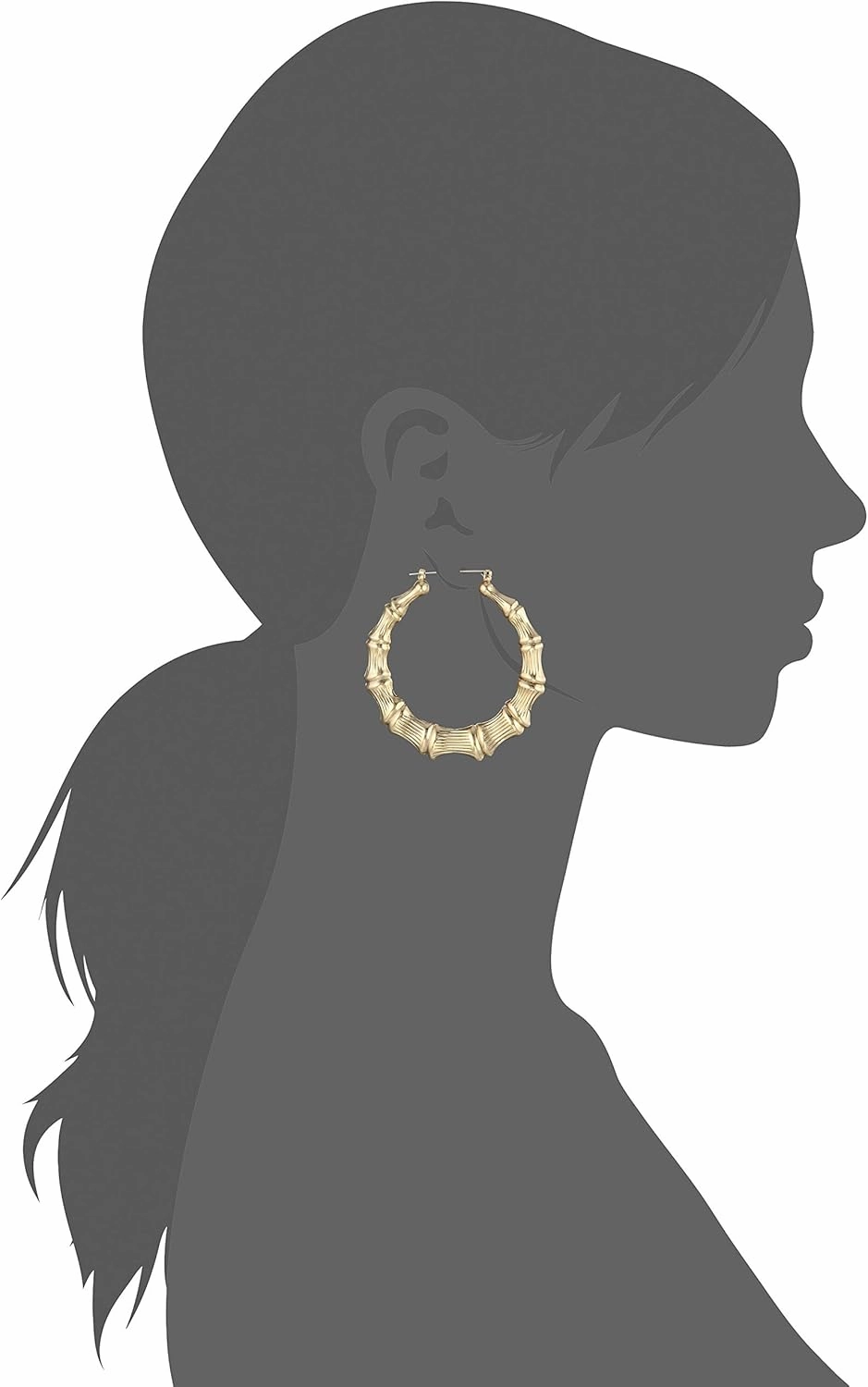 Betsey Johnson Womens Bamboo Hoop Earrings
