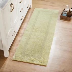 Better Trends 20" x 60" Runner Bath Room Rug 100% Cotton Extra Soft Water Absorbent Reversible, Washable Luxury Long Mat for Bath Room Floor, Tub, Laundry Room Oeko-Tex Certified Sage Lux Collection