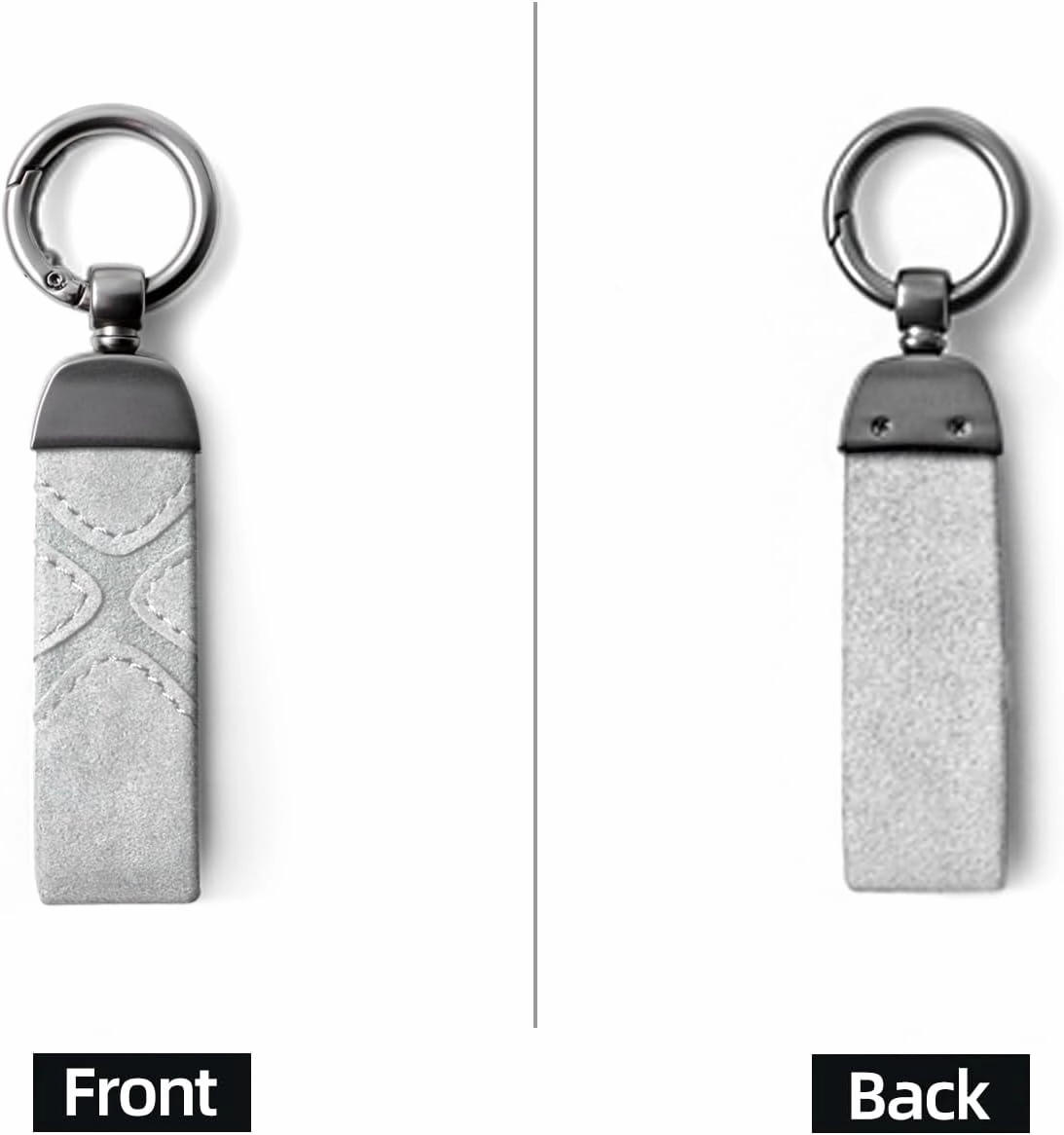 BETTERHUMZ Leather Suede Car Keychain,Key Chain Clip for Alcantara, Anti-Lost D-Ring for Men and Women Car Accessories