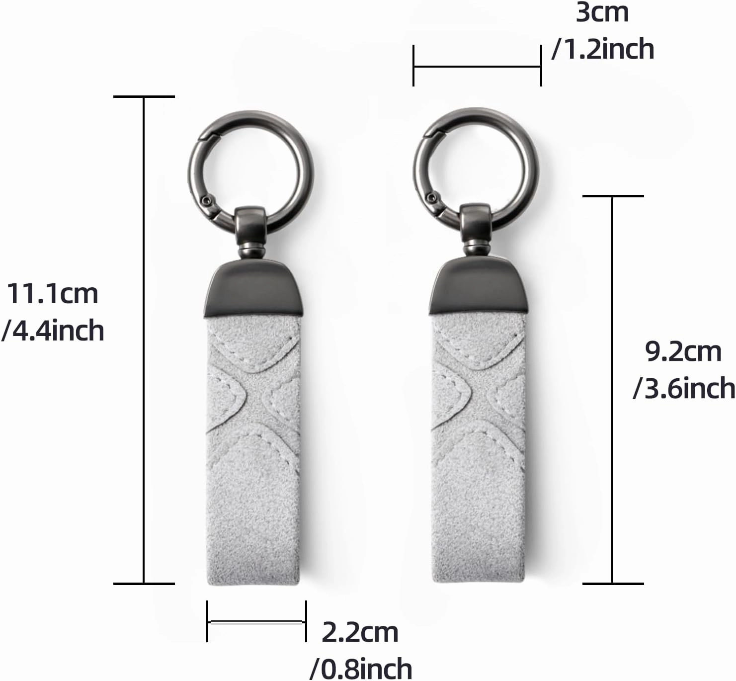 BETTERHUMZ Leather Suede Car Keychain,Key Chain Clip for Alcantara, Anti-Lost D-Ring for Men and Women Car Accessories