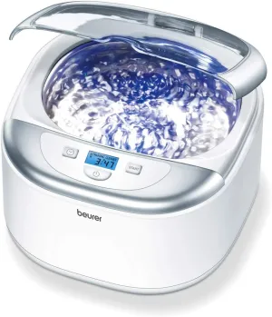 Beurer Professional Ultrasonic Cleanser with Digital Timer for Jewelry, Rings, Coins, White, 18.5 Fl Oz