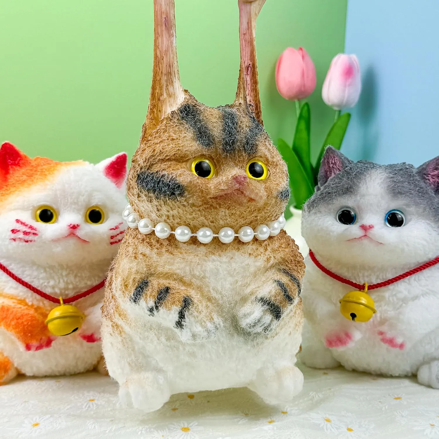 Big Cat Stress Toys - Big Jumbo Stress Relief Toys, Handmade Cat Stress for Adults & Kids, Cute & Soft Cat Design, Stress Relief & Funny, Stress Gifts for Home, Office (Orange Siamese cat)