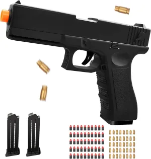 Black Toy Gun, Shell Ejecting Soft Bullet Toy Guns for Boys, Educational Play Gun Model, Gifts for Boys Kids Adults for Brithday Christmas Halloween for Age 8 