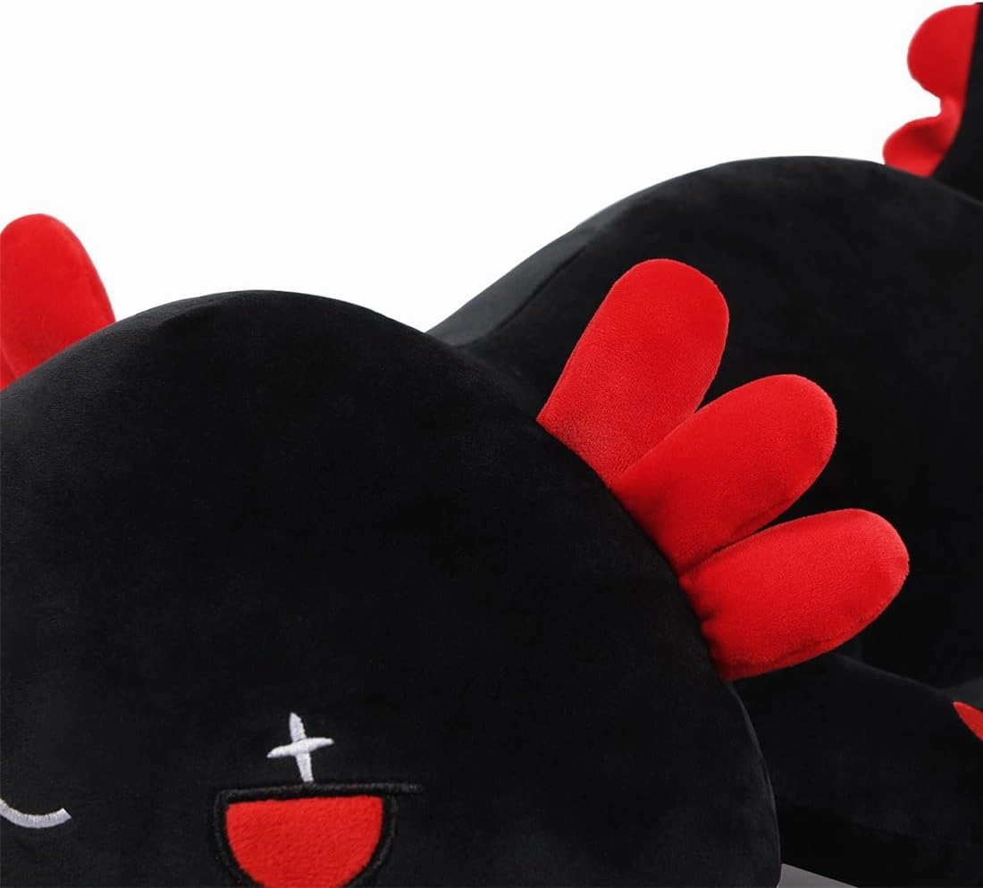 Black Axolotl Plush Pillow Cute and Soft Axolotl Stuffed Animal Kawaii Plushie Toy Great Gift for Kids and Adult, 19.7"
