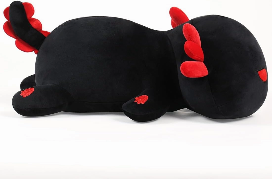 Black Axolotl Plush Pillow Cute and Soft Axolotl Stuffed Animal Kawaii Plushie Toy Great Gift for Kids and Adult, 19.7"