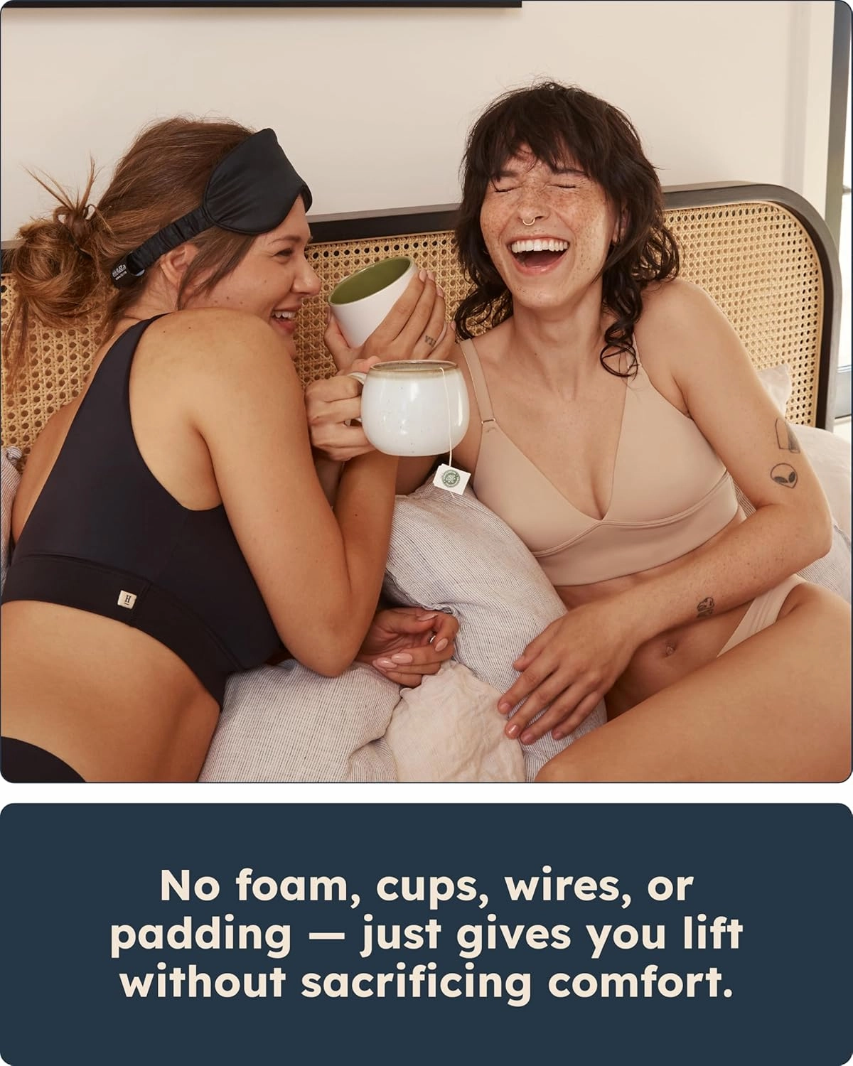 Bliss Triangle Bralette - Ultra-Soft & Lightweight, Deep V Bralette for Women